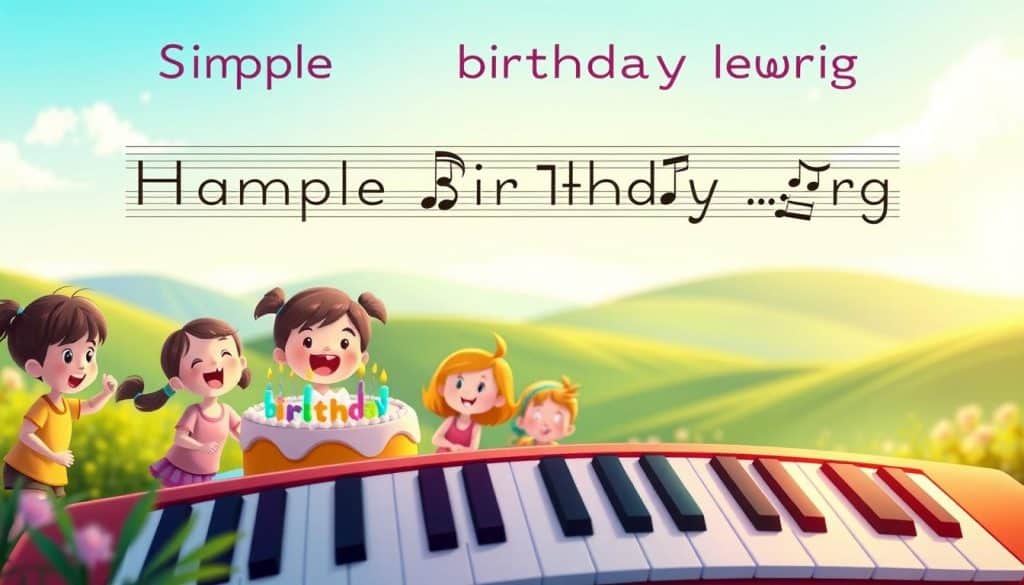 Einfache Melodie für Geburtstagslied Kinder