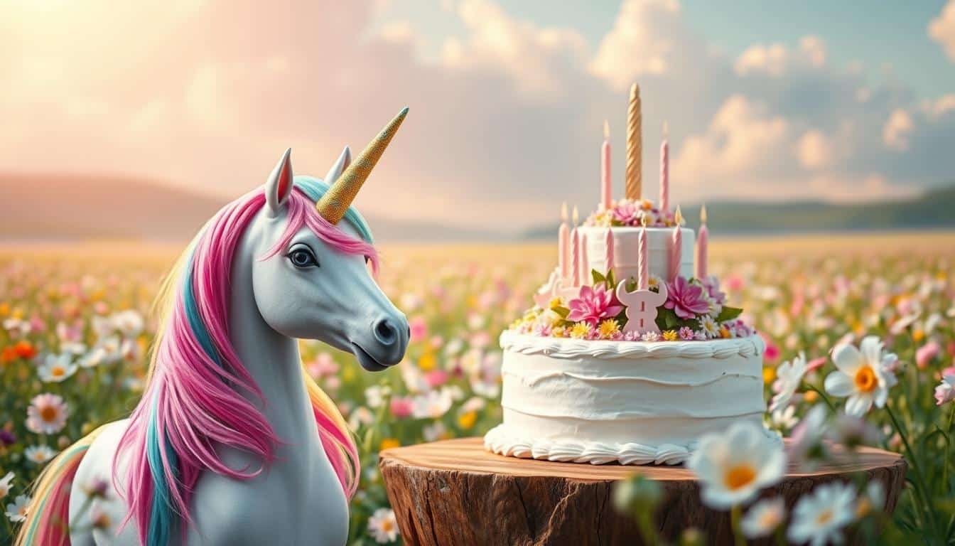 Geburtstagsbild mit Einhörnern