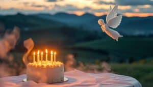 Geburtstagsbild mit Engel