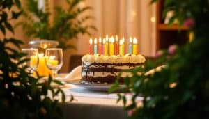 Geburtstagsbild mit Kuchen