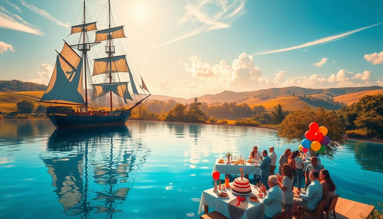 Geburtstagsbild mit Schiff