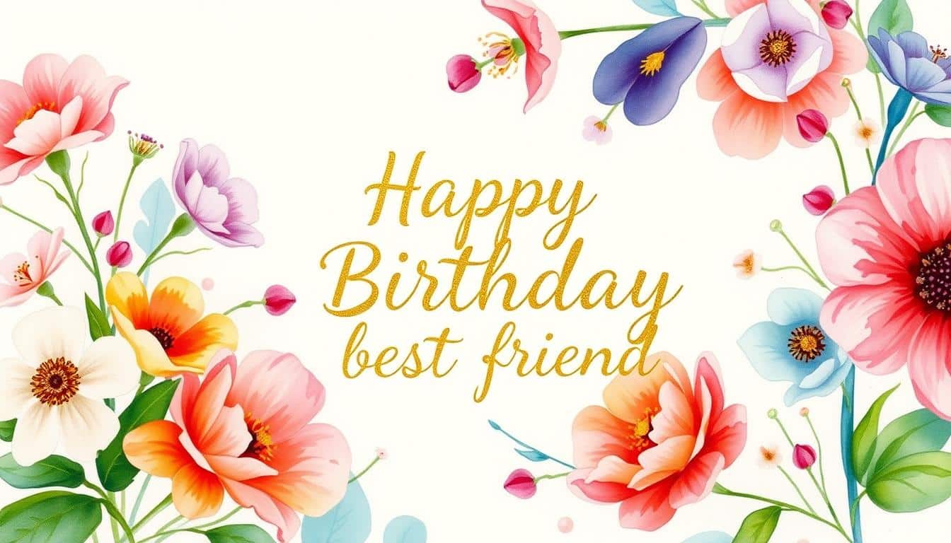 Geburtstagsbild mit Spruch für beste Freundin