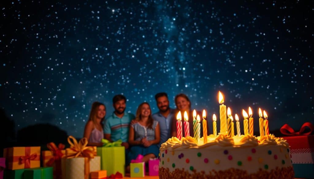 Geburtstagsbild mit Sternen