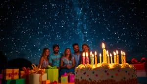 Geburtstagsbild mit Sternen