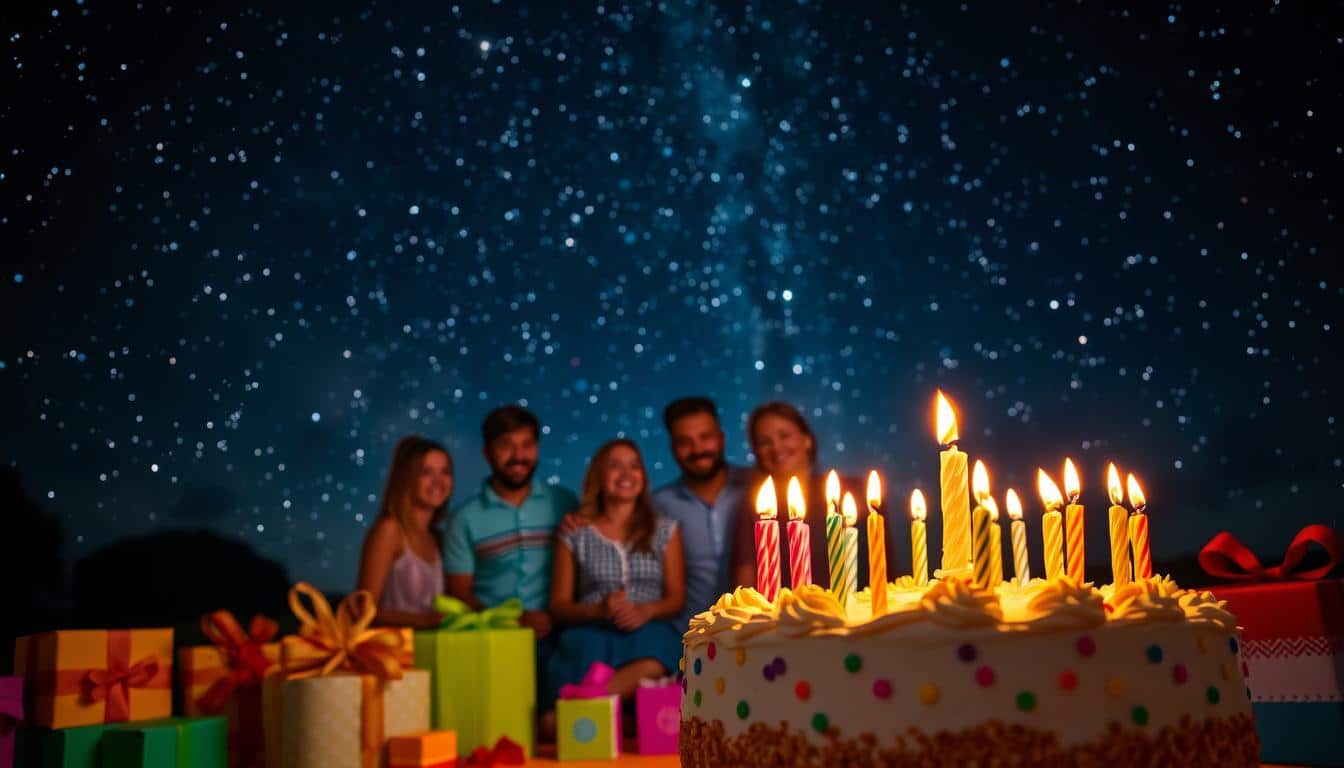 Geburtstagsbild mit Sternen