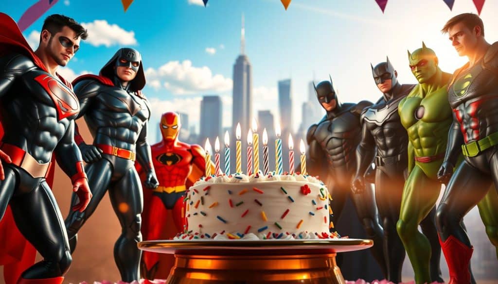 Geburtstagsbild mit Superhelden