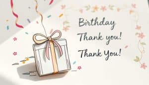 Geburtstagseinladung mit Dankeschön