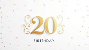 Geburtstagseinladung zum 20. Geburtstag