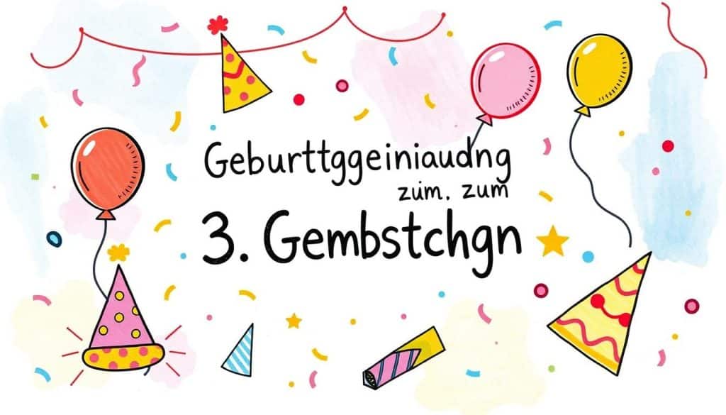 Geburtstagseinladung zum 3. Geburtstag