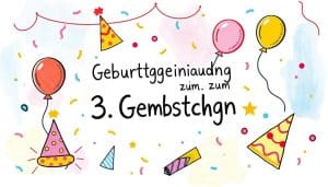 Geburtstagseinladung zum 3. Geburtstag
