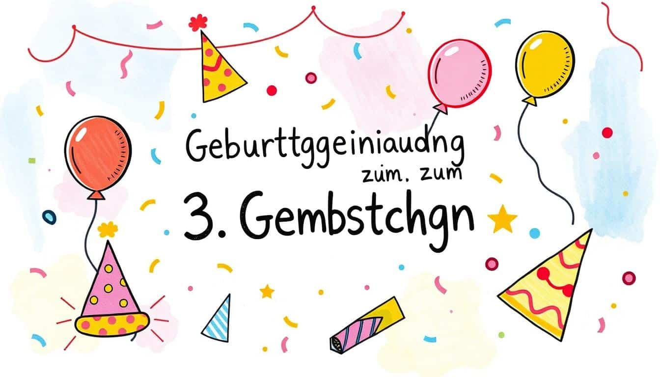 Geburtstagseinladung zum 3. Geburtstag