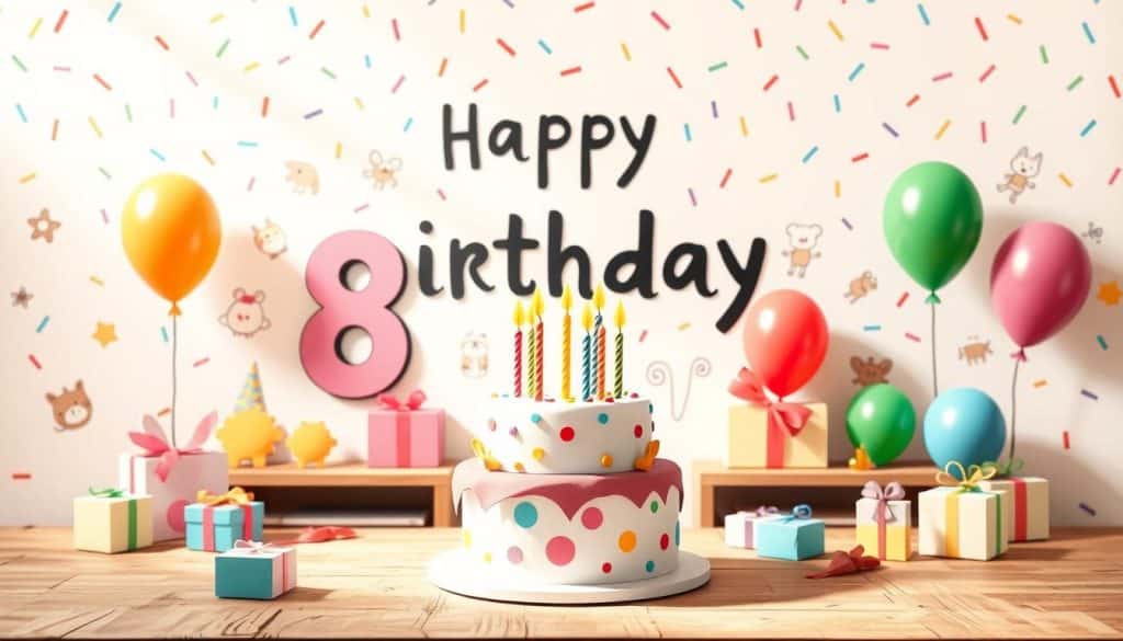 Geburtstagseinladung zum 8. Geburtstag