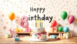 Geburtstagseinladung zum 8. Geburtstag