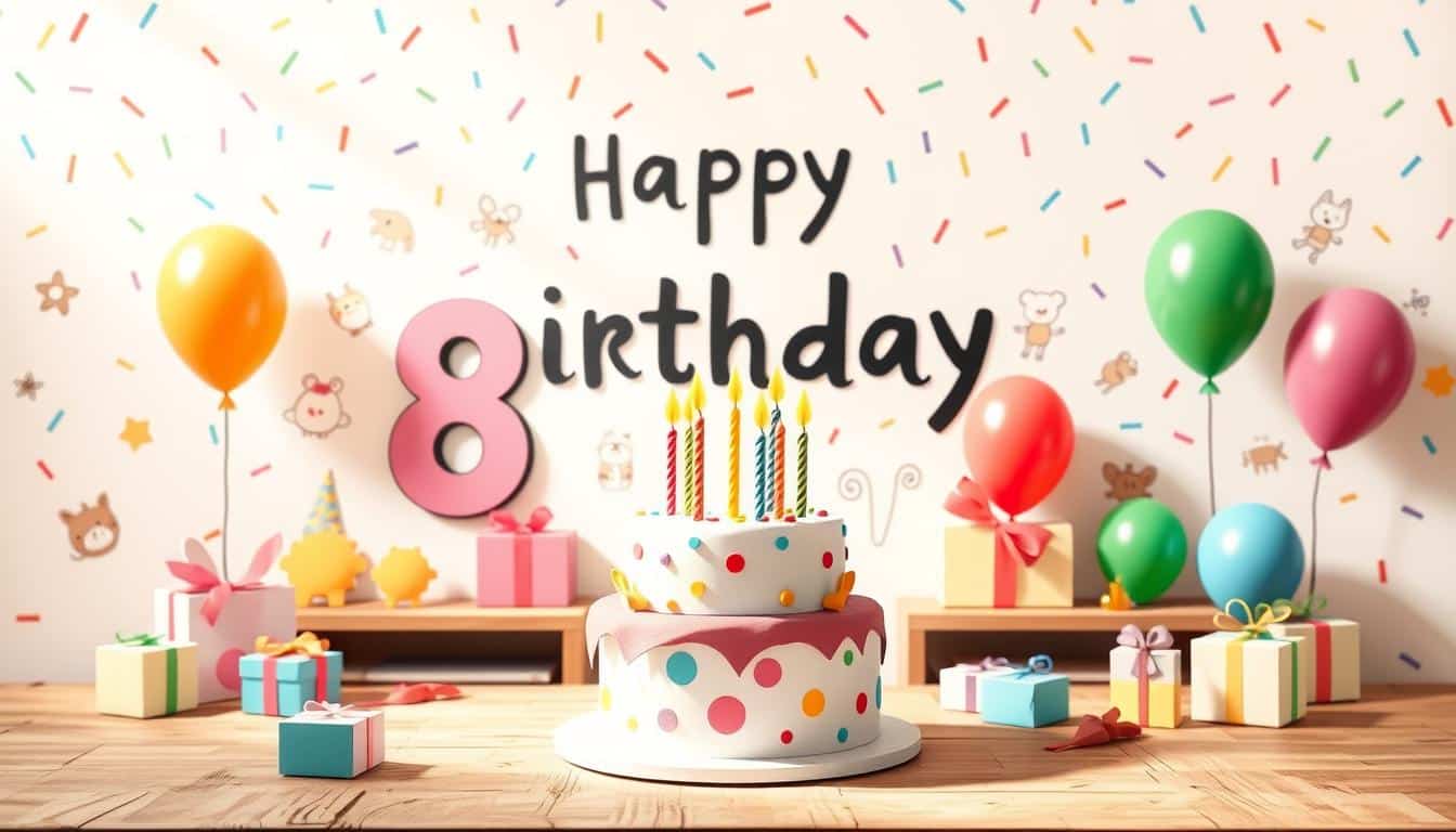 Geburtstagseinladung zum 8. Geburtstag