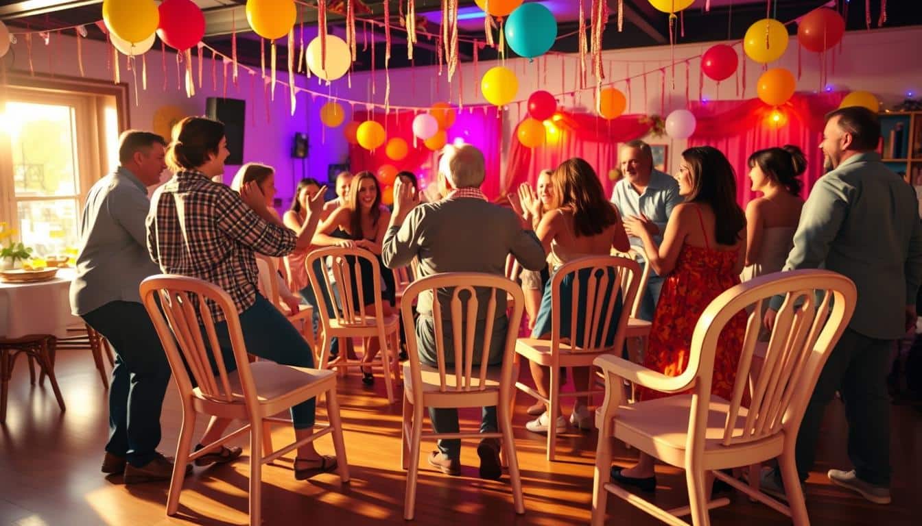 Geburtstagsspiele mit Stühlen (Stuhltanz)