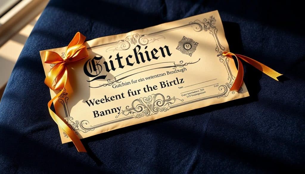 Gutschein für ein Wochenende zum Geburtstag