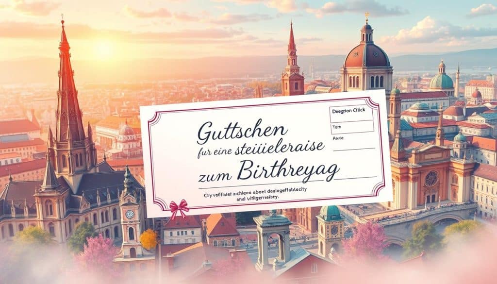 Gutschein für eine Städtereise zum Geburtstag
