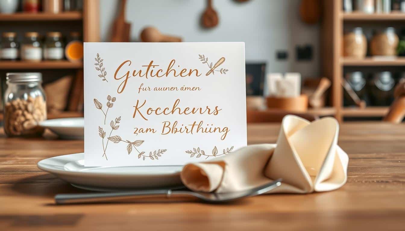 Gutschein für einen Kochkurs zum Geburtstag