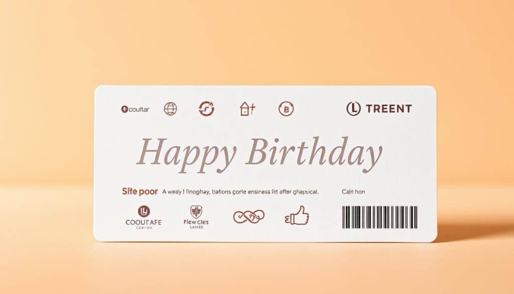 Gutschein für verschiedene Geschäfte zum Geburtstag