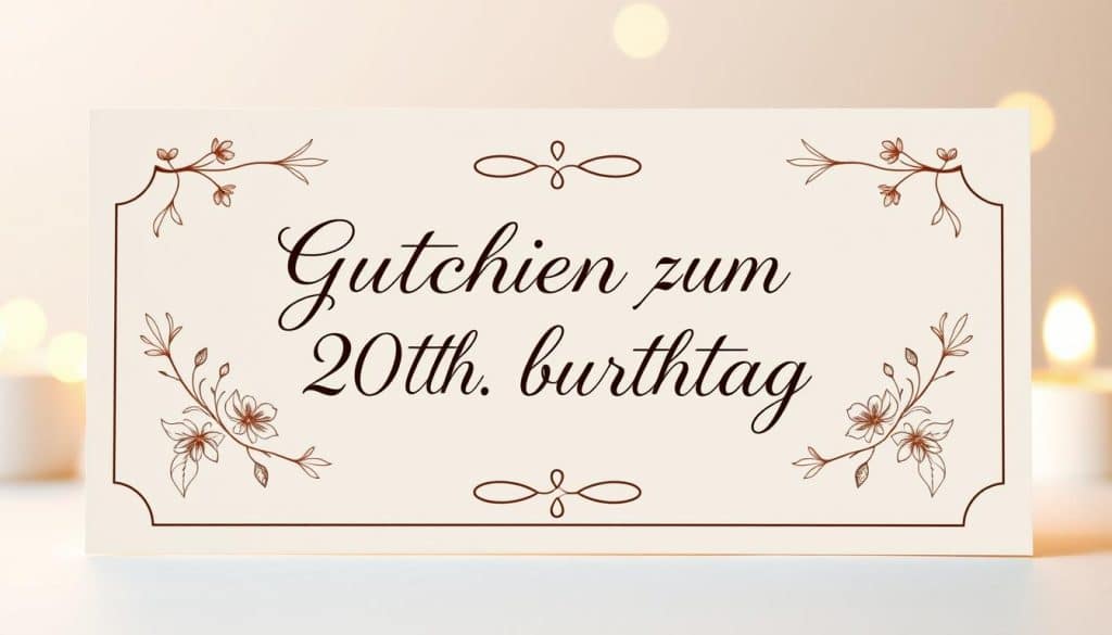 Gutschein zum 20.Geburtstag