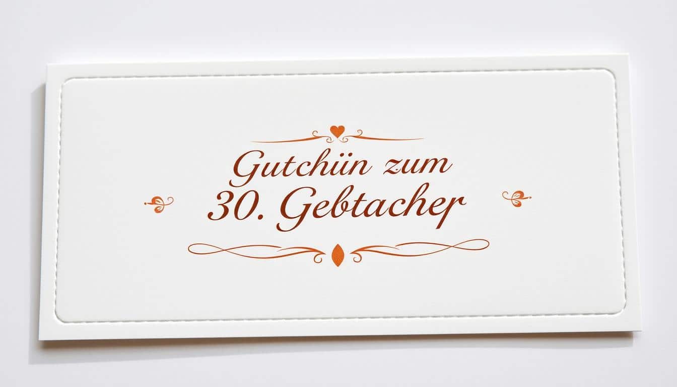 Gutschein zum 30. Geburtstag