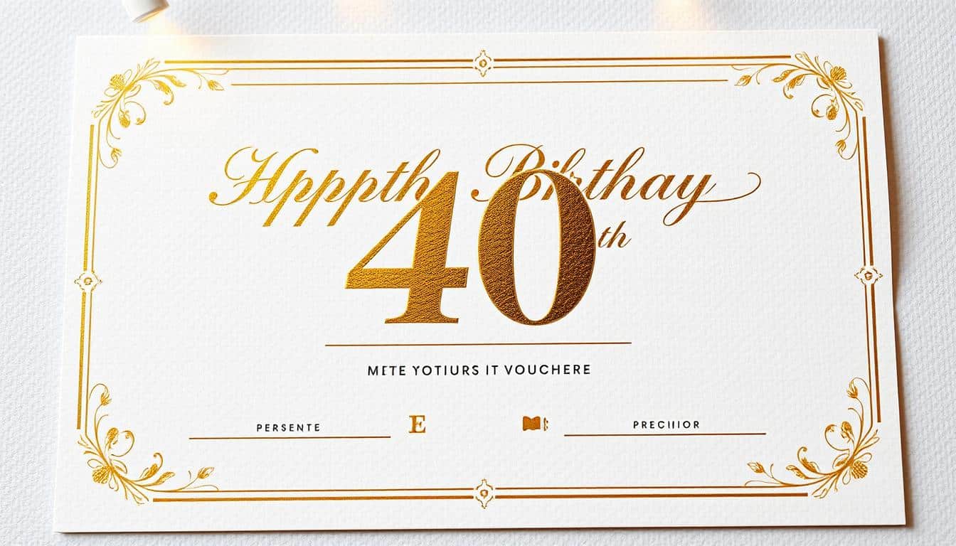 Gutschein zum 40. Geburtstag