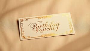 Luxuriöser Gutschein zum Geburtstag