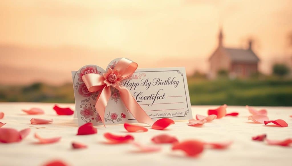 Romantischer Gutschein zum Geburtstag